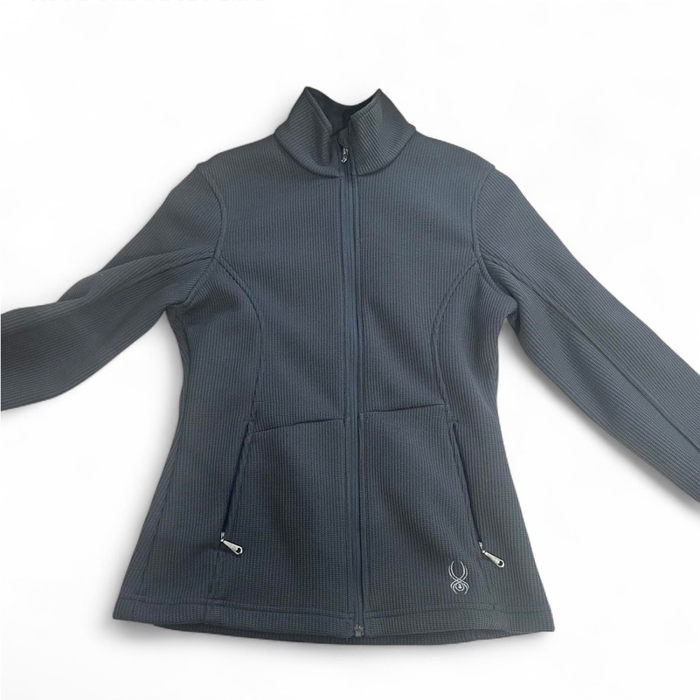 Spyder Gray Ski Jacket Performance Material High Collar